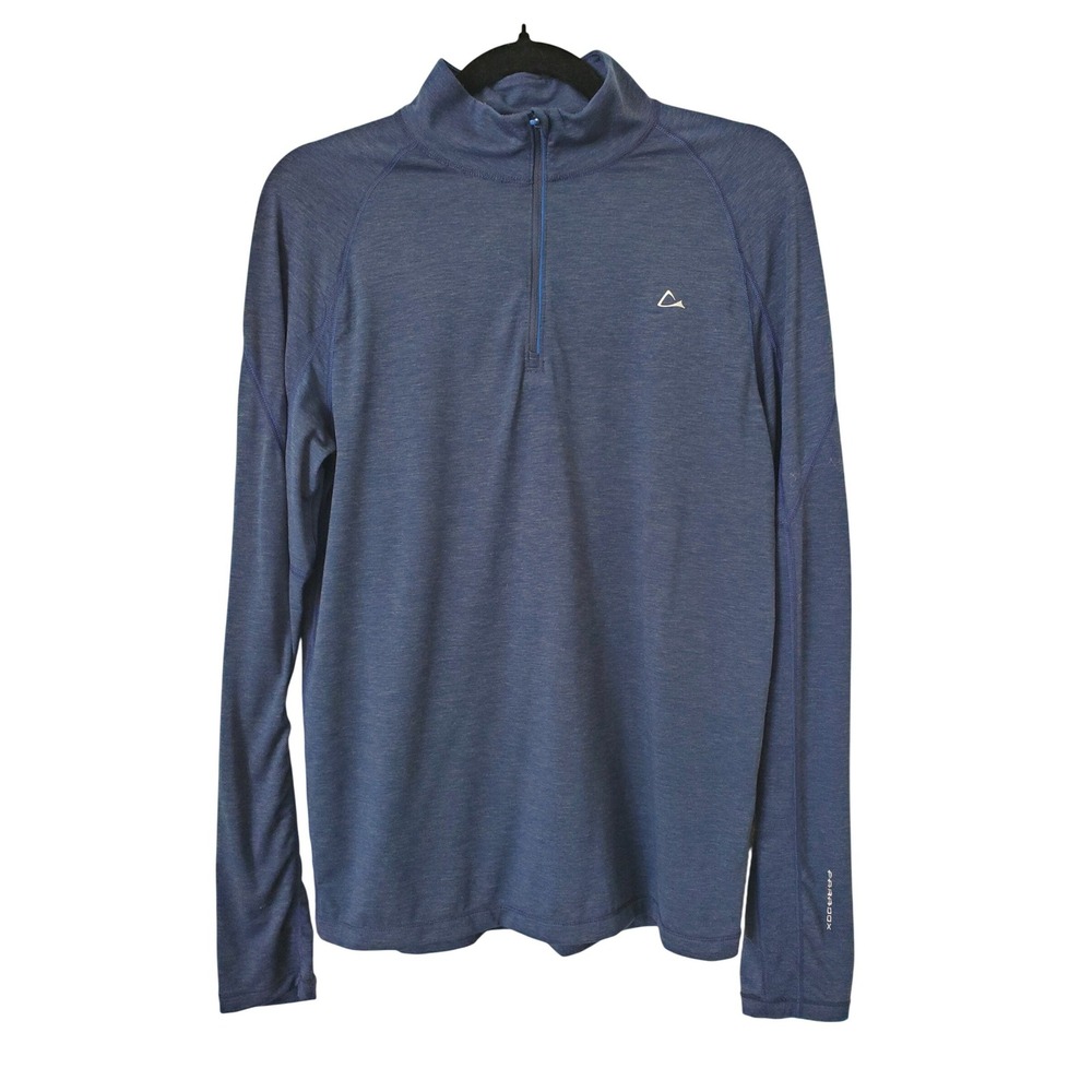 Paradox Mens Merino Wool Blend‎ Quarter Zip Pullover Blue Small Hiking Outdoor